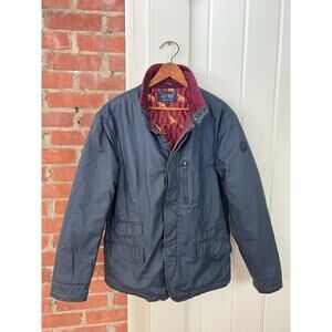 Armani Jeans AJ Navy Blue Waxed Jacket Men’s US Medium EU 50 Corduroy Collar